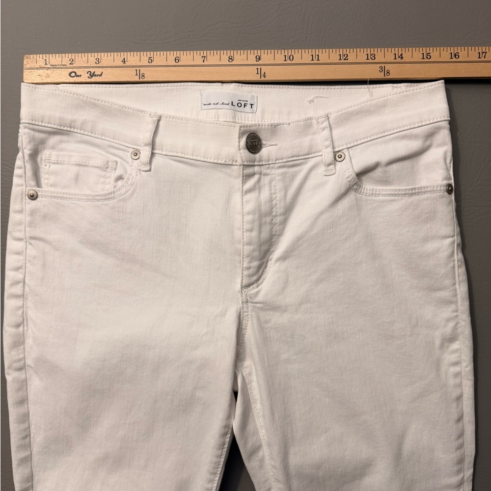 Ann Taylor LOFT Women's Size 28/6 White High Waist‎ Skinny Crop Ankle Jeans - Picture 7 of 7
